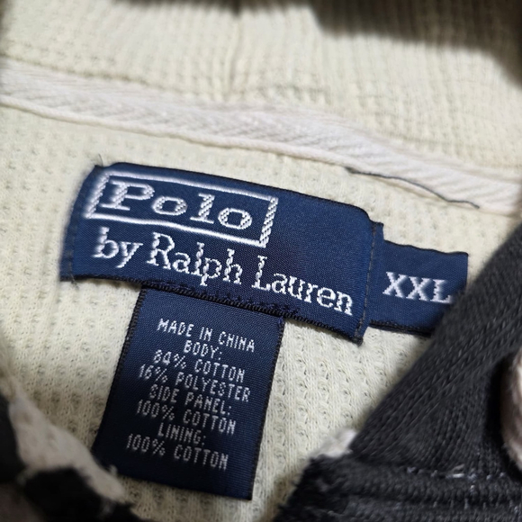 Polo Ralph Lauren XXL Distressed Paint Splatter Zip Hoodie Thermal Lined - Picture 9 of 16